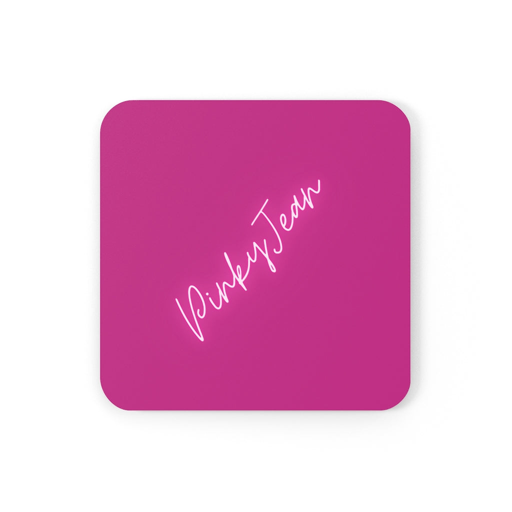 Corkwood Coaster Set (Hot Pink)